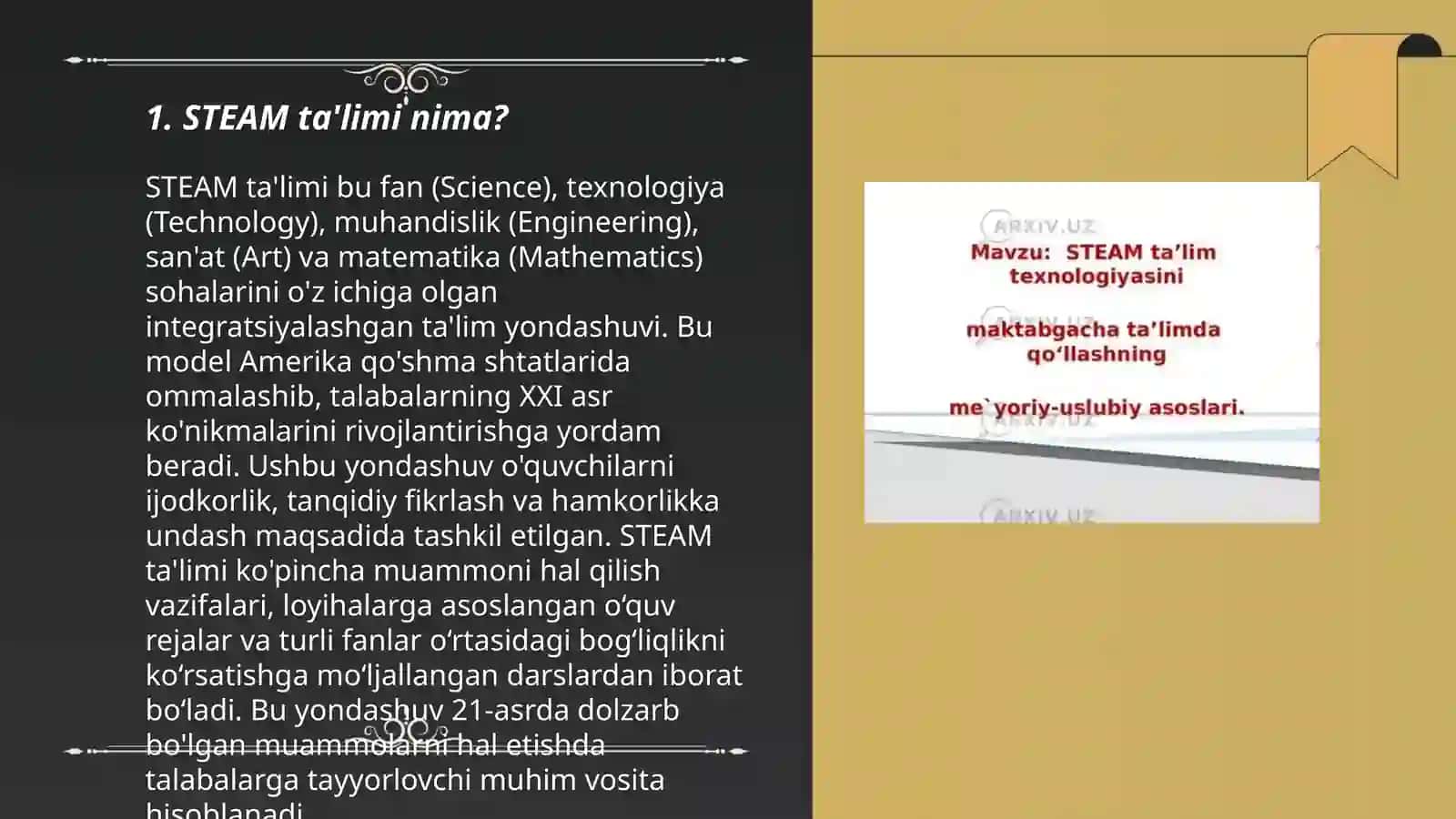STEAM ta‘lim texnologiyalarining o‘ziga xos xususiyatlari 3