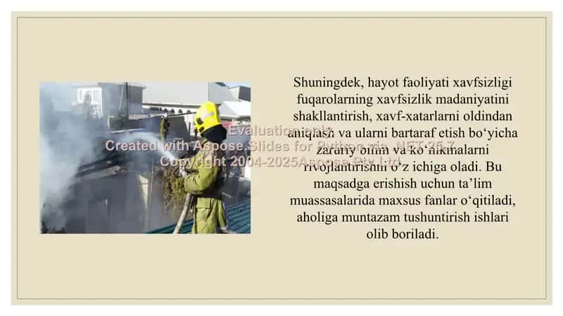 O'zbekiston Respublikasida hayot faoliyati xavfsizligini ta'minlash sohasida qabul qilingan qonun va me'yoriy hujjatlarini o'rganish 3