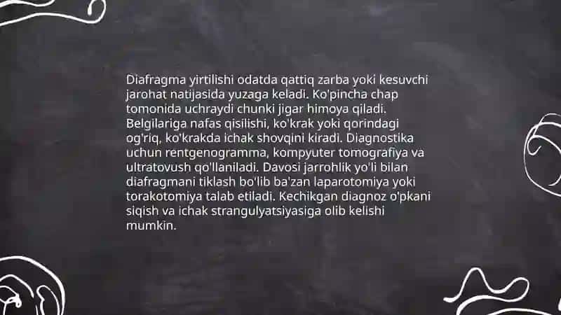 Diafragma, o'pka va bronx jarohatlari 3