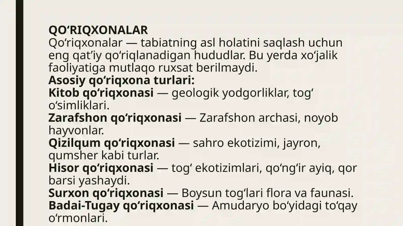 O‘ZBEKISTONNING MUHOFAZA ETILADIGAN TABIIY HUDUDLARI 3