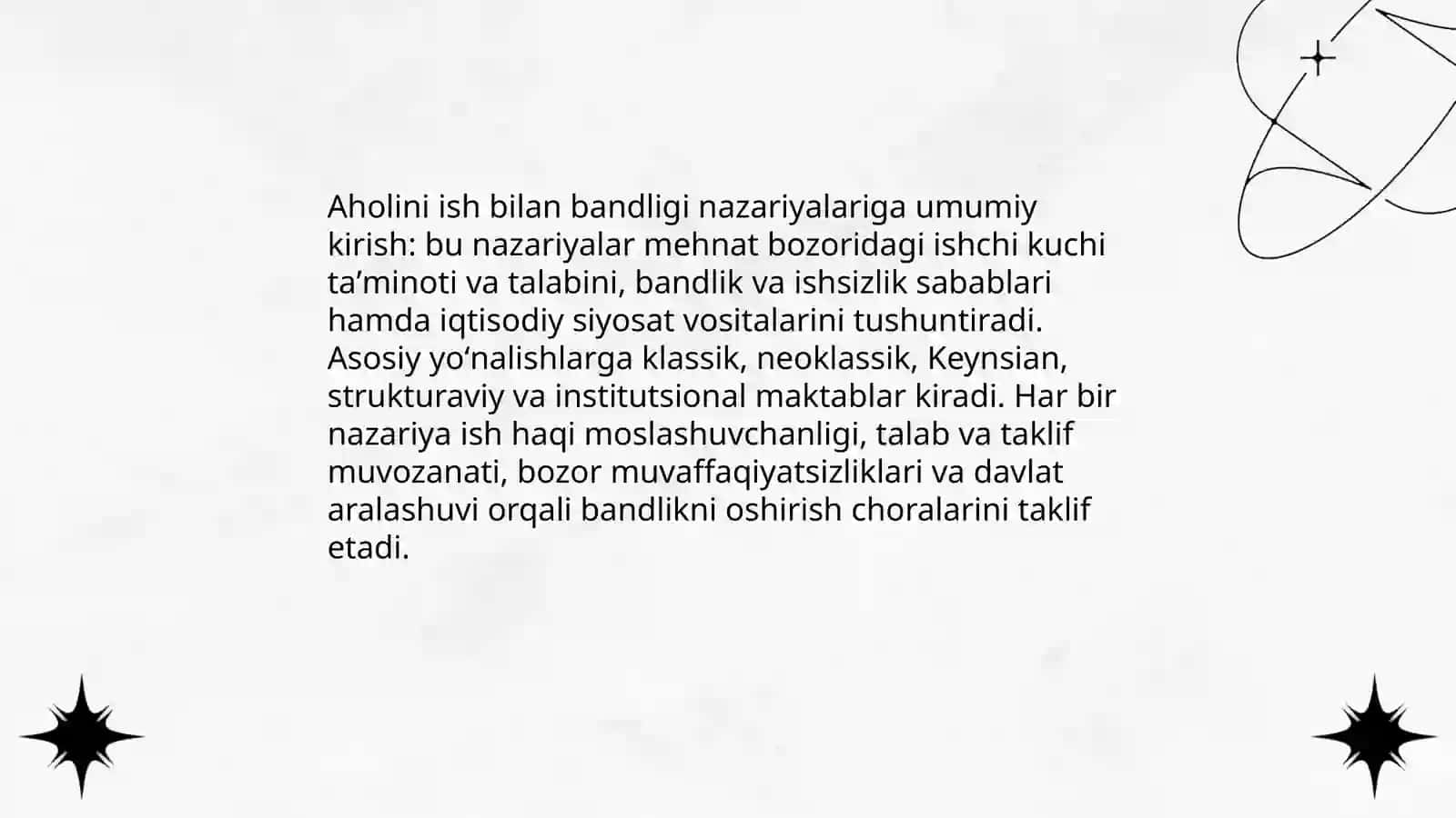 Aholini ish bilan bandligi nazariyalari va ularni amalda qoʻllanilishi 3