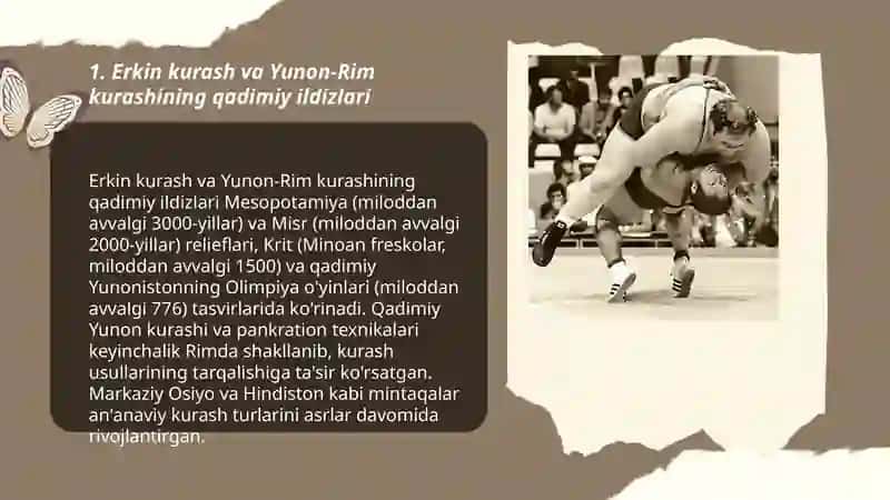 Erkin kurash va Yunon-Rim kurashining qadimiy ildizlari 3