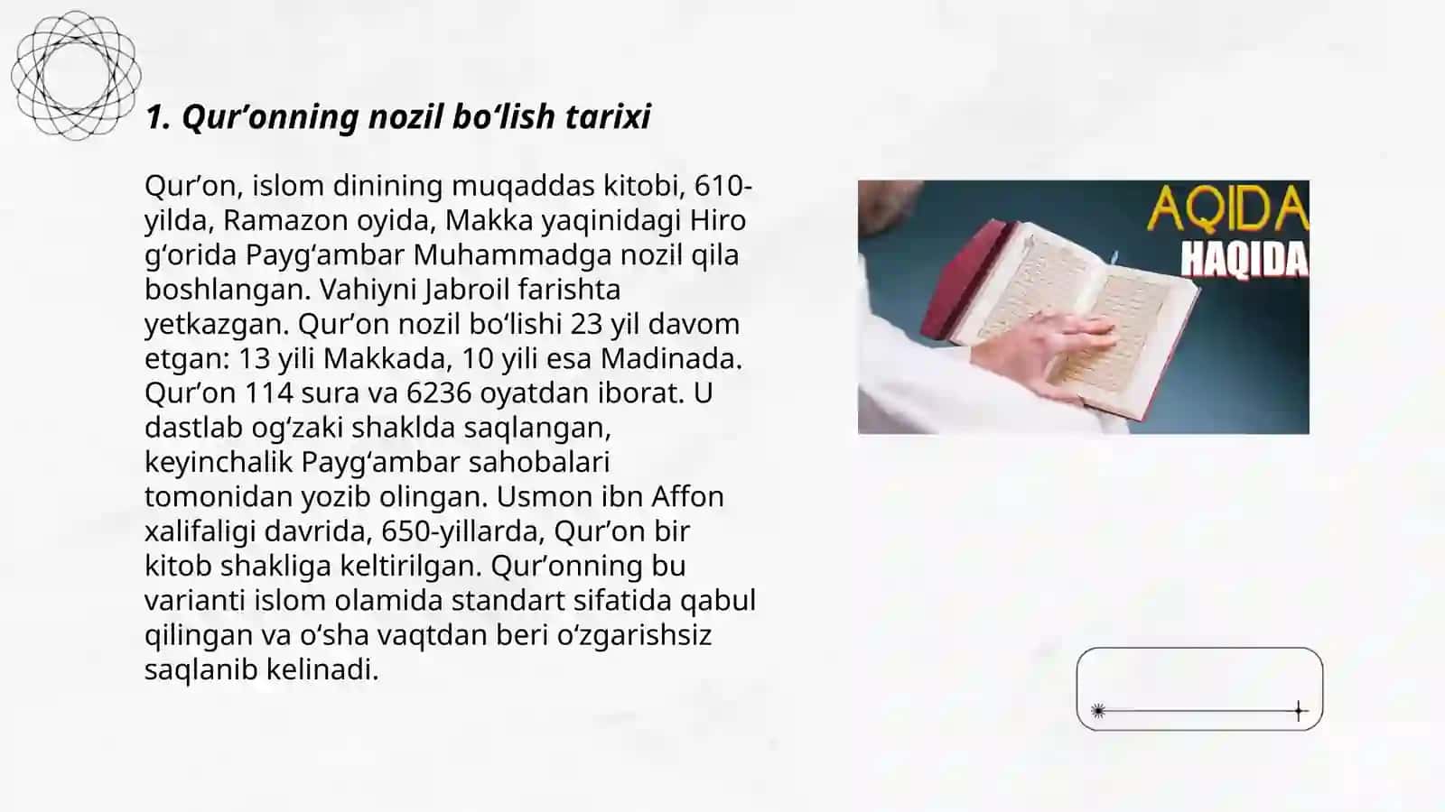 Qurʼon,hadis,fiqh aqida ilimlarining shakillanish tarixi 3