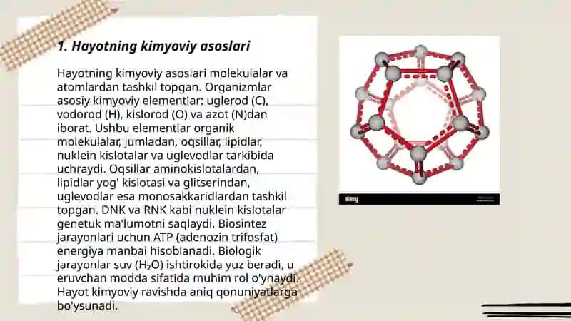 Hayotning molekulyar asoslari 3