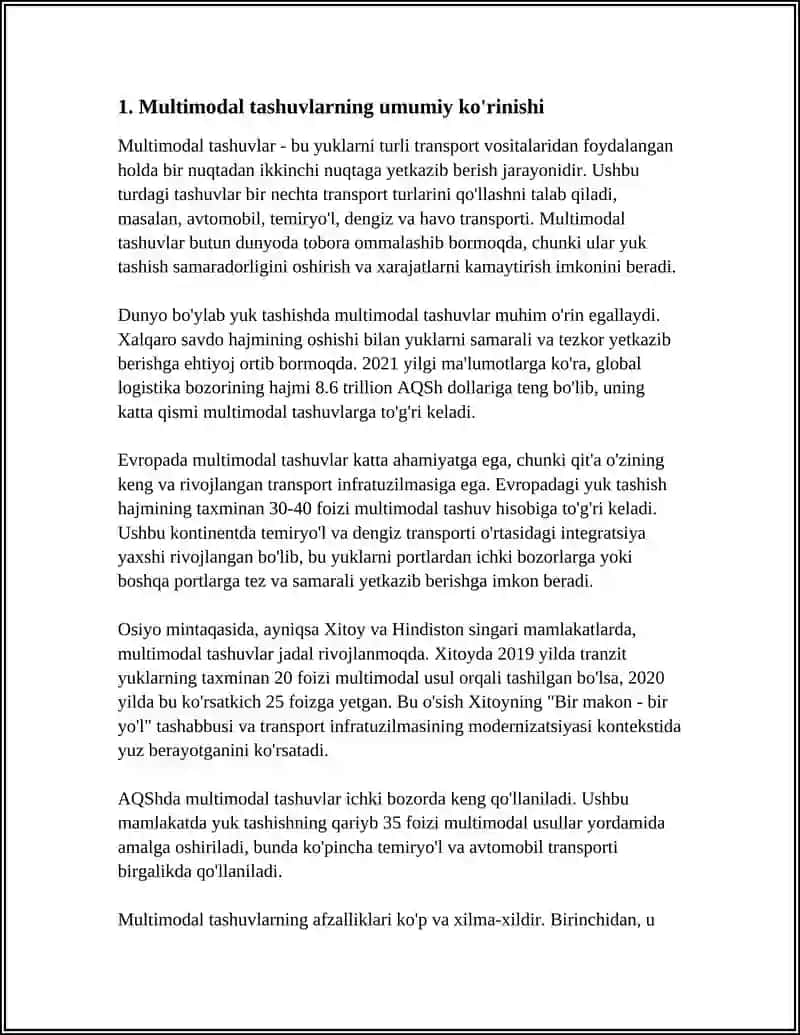 MULTIMADAL TASHUVLARNING AXBOROT TA'MINOTI 3