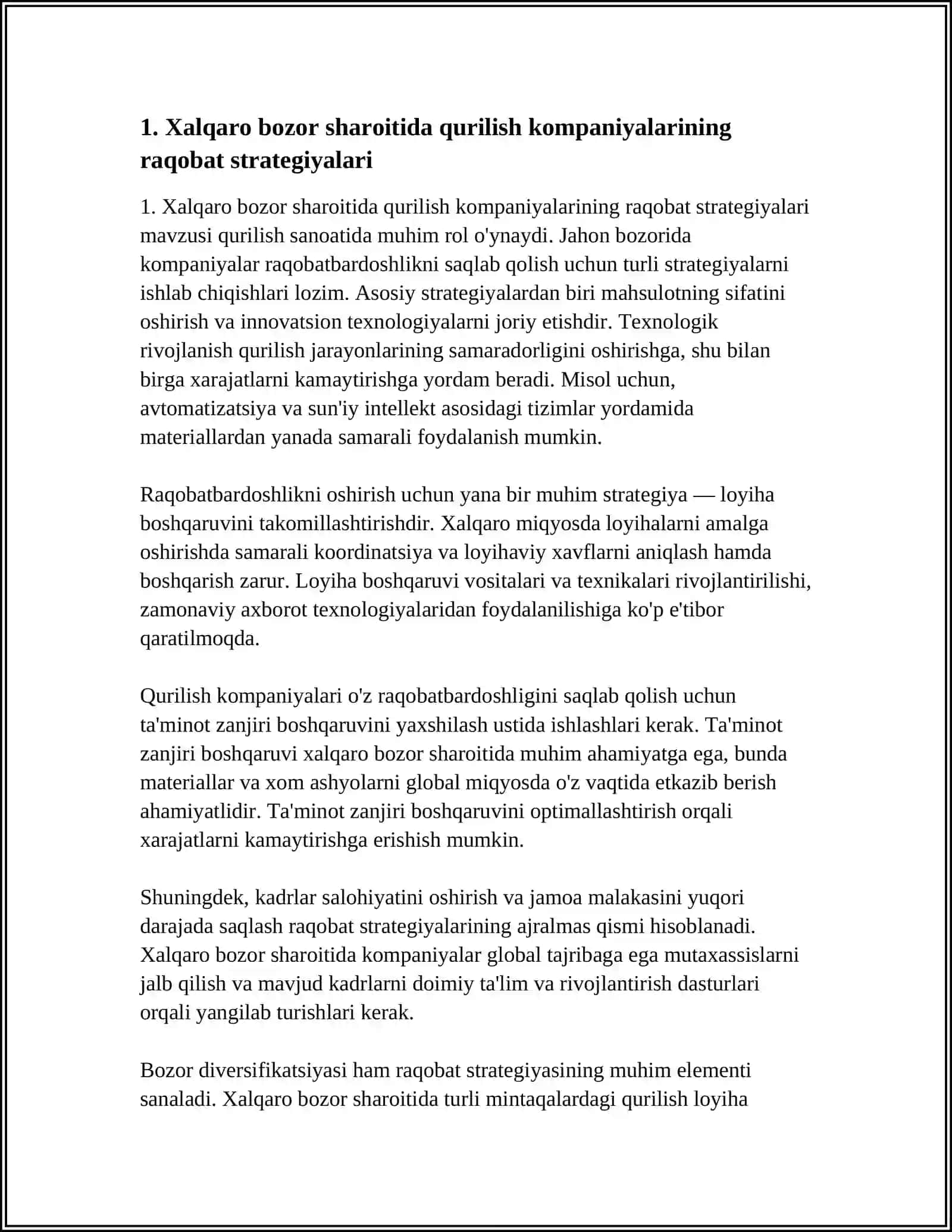 QURILISHDA MARKETING VA NARX SHAKLLANTIRISH:XALQARO BOZOR RAQOBATI VA 2025 TRENDLARI 3