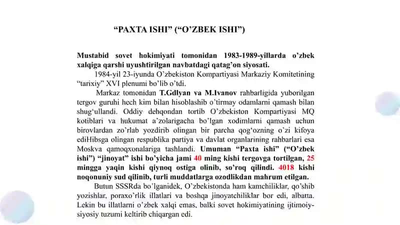 Mustaqillikka erishish arafasida O‘zbekistondagi ijtimoiy-siyosiy jarayonlar. 3