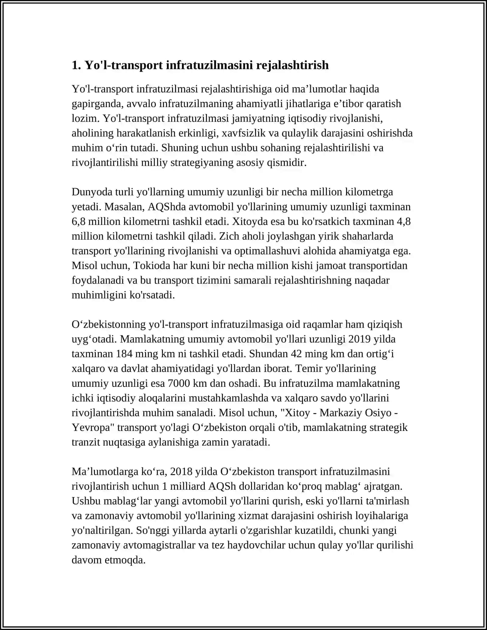 AVTOMOBIL YO’LLARINI EKSPLUATATSIYA QILISHNING ME’YORIY VA OPTIMAL STRATEGIYASI TUSHUNCHALARI 3