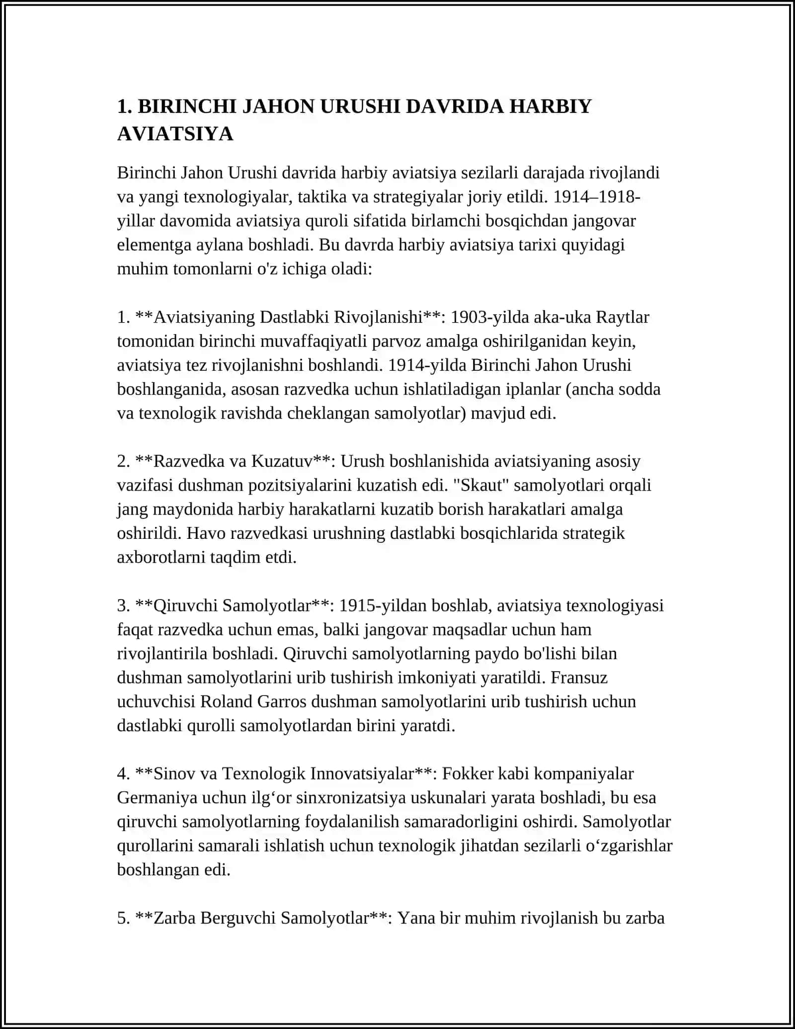 BIRINCHI JAHON URUSHI DAVRIDA AERODROMLARNING TASHKILIY TUZILISHI 3