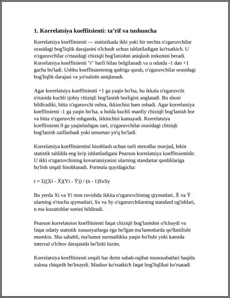 KORRELYATSIYA KOEFFITSIENTI. REHRESSIYA TENGLAMASI 3