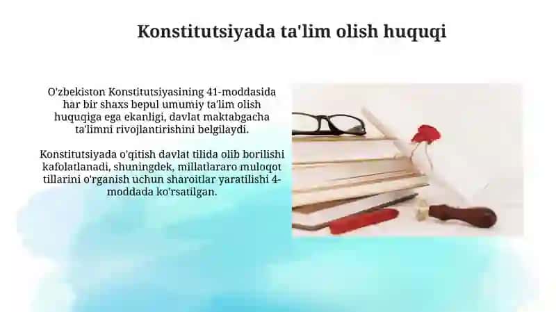 Konstitutsiyada ta'lim olish huquqi 3