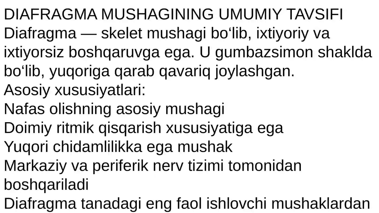 Diafragma mushaklar fiziologiyasi 3