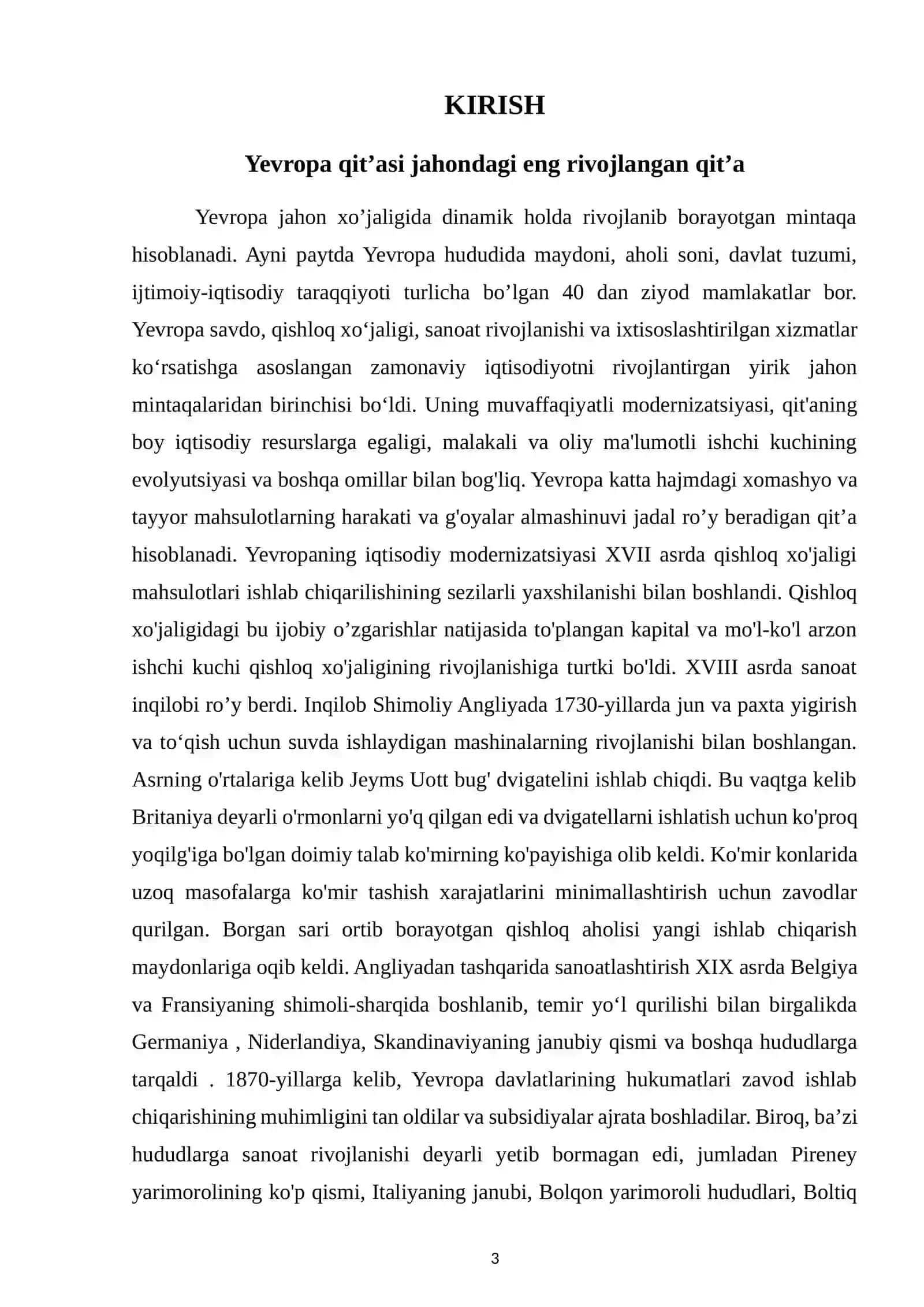 Yevropa davlatlarining iqtisodiy va turizm geografiyasi 3