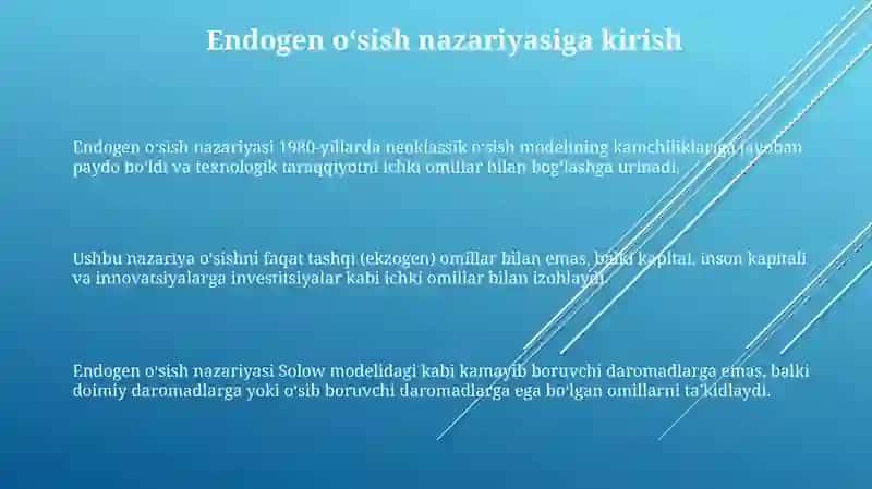 Endogen o'sish nazariyasi 3