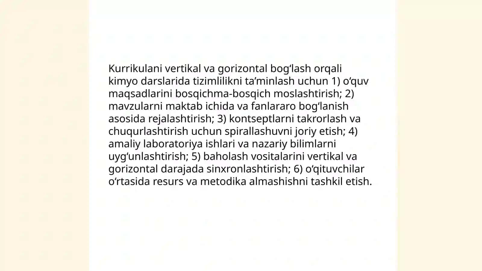 Kimyo o'qitishda tizimlilik va izchilik prensiplarini amalga oshirish 3