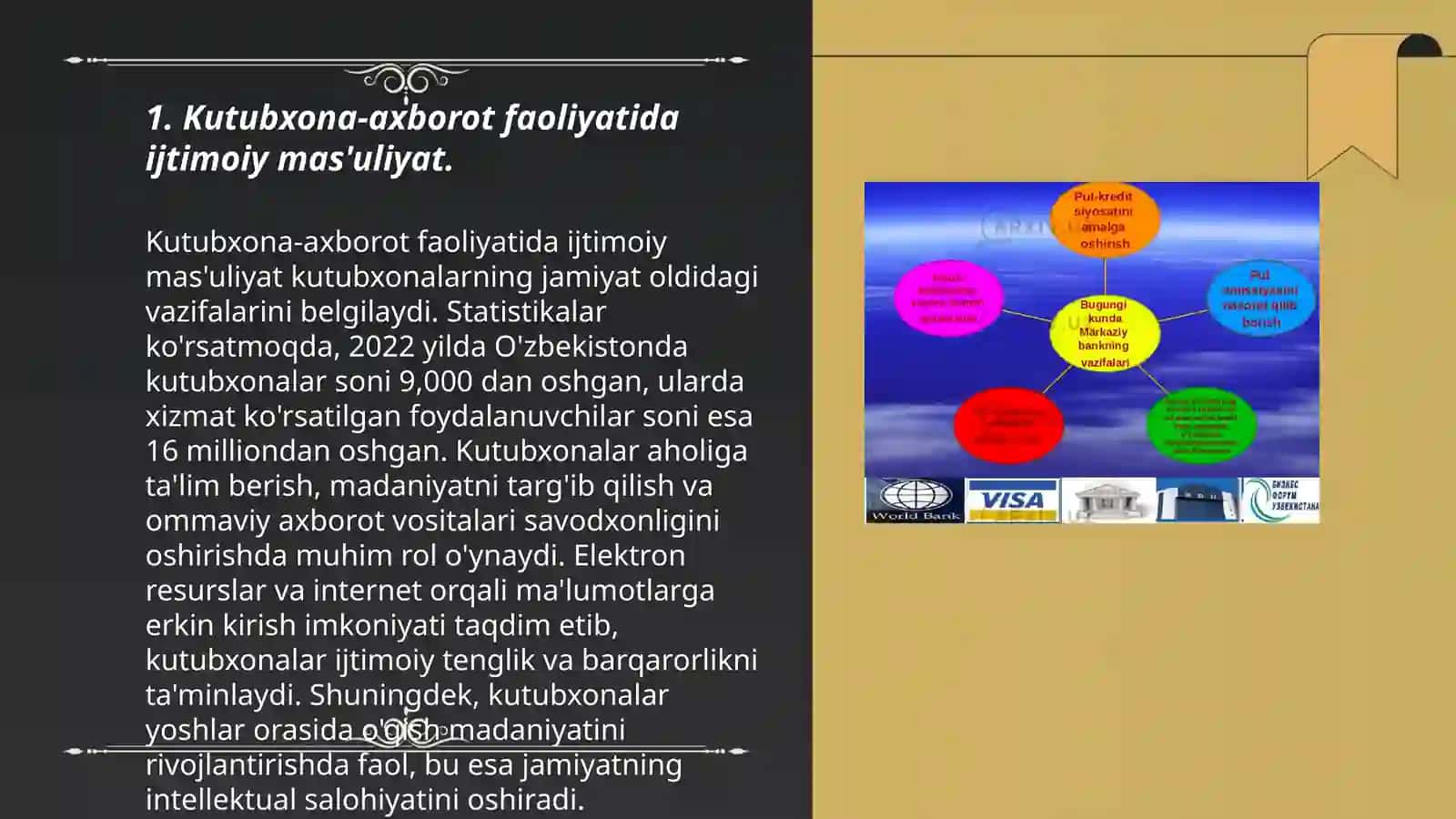Kutubxona -axborot faoliyatining, boshqarishning ijtimoiy masʼuliyati, etikasi va madaniyati 3