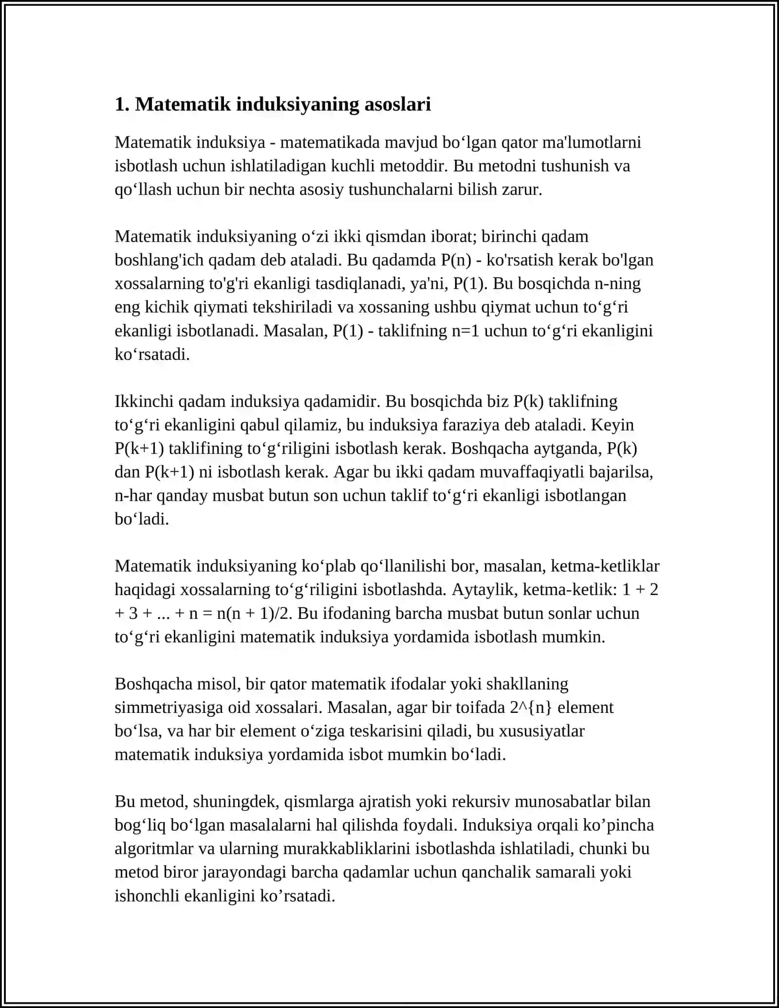 GEOMETRIK ISBOTLASHDA MATEMATIK INDUKSIYANING TATBIQLARI 3