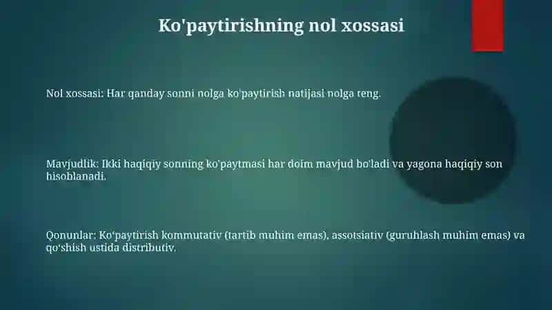 Koʻpaytmaning ta'rifi, uning mavjudligi va yagonaligi 3