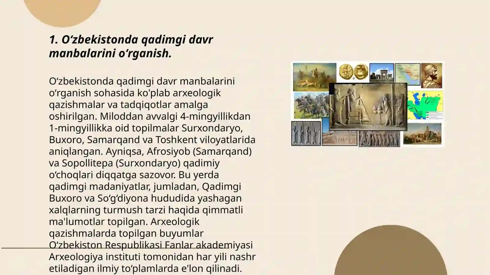 Oʻzbekistonda qadimgi davr tarixining oʻrganilishi 3