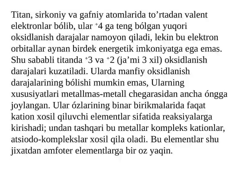 IV-guru elementlari haqida umumiy malumot 3