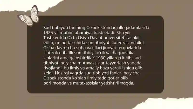 Sud tibbiyoti fanining Oʻzbekistonda rivojlanish tarixi. 3