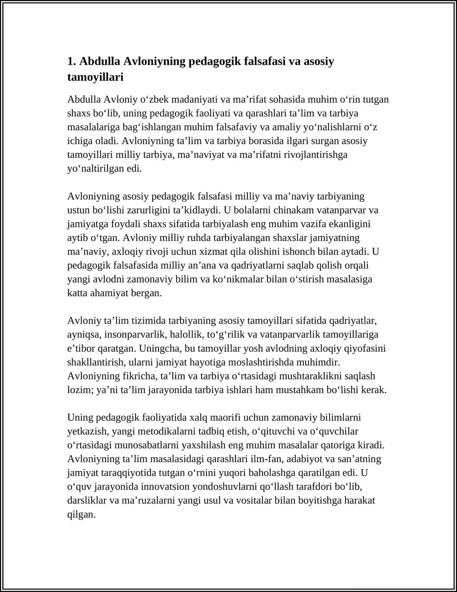 ABDULLA AVLONIYNI PEDOGOGIK FAOLIYATI TALIM VA TARBIYA HAQIDAGI QARASHLARI 3