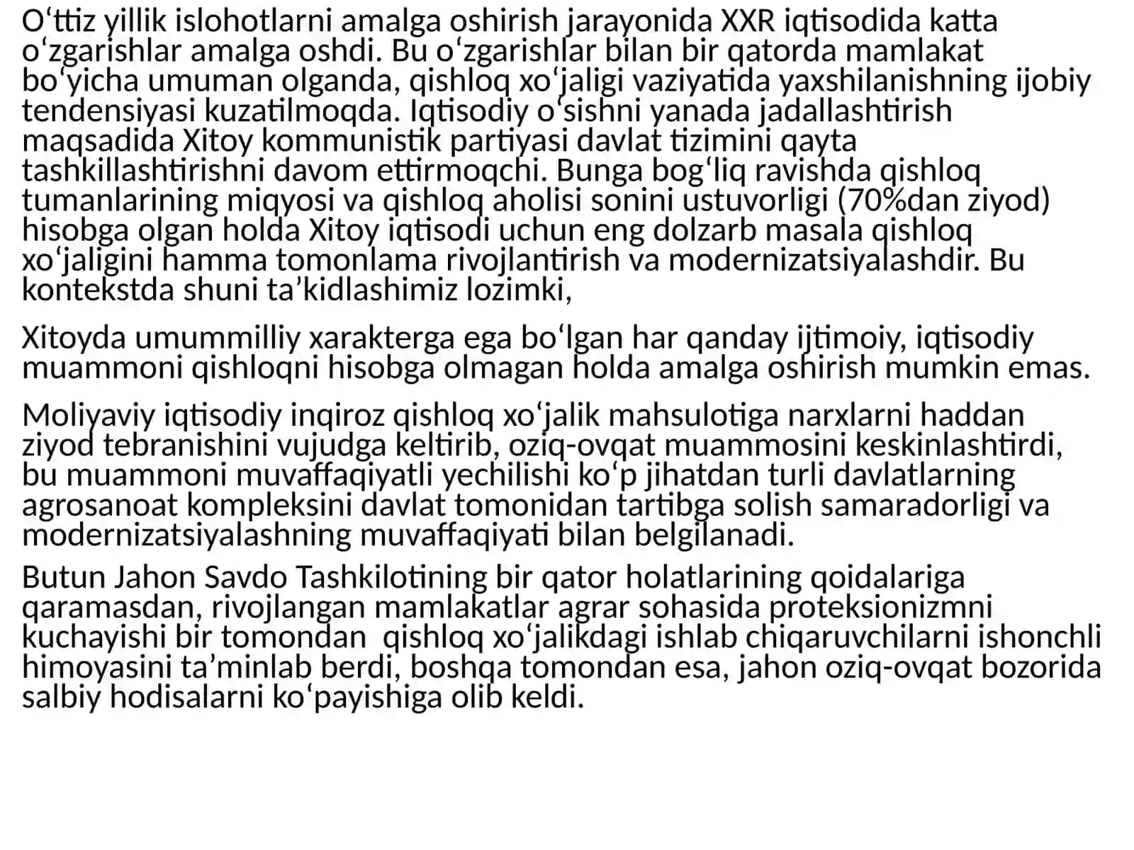 XITOYDAGI AGRAR ISLOHATLAR TARIXI VA BUGUN 3