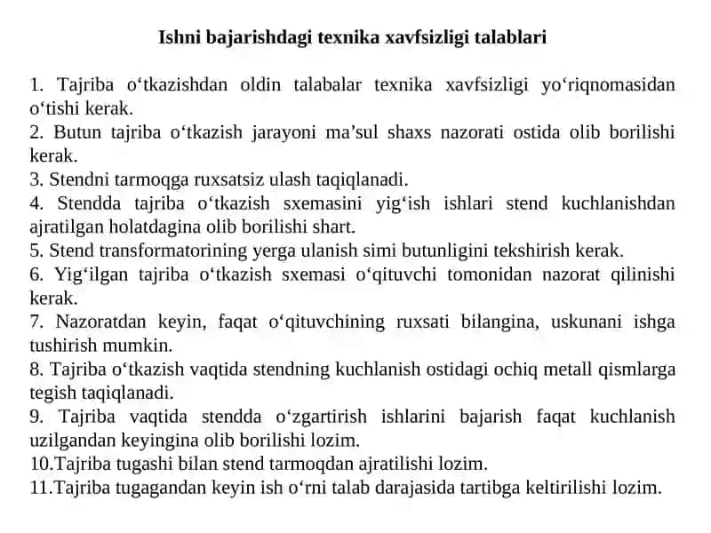 Elektr jihozlarini nollashning unumli ishlashini aniqlash 3
