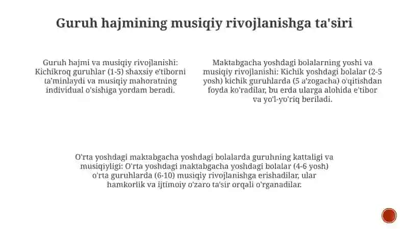 Maktabgacha Ta'lim Muassasalari Tarbiyalanuvchilarning Yoshga Doir Musiqiy Qobiliyatlarni Rivojlantirish Xususiyatlari Kichik Va O'Rta Guruhlarda 3