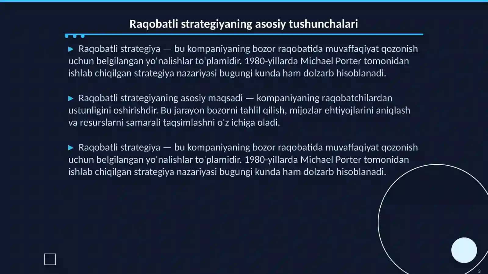 Raqobatli strategiya 3