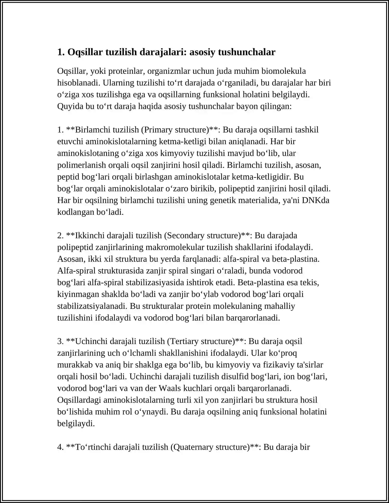 OQSILLARNING TUZILISH DARAJALARI, ULARNI ANIQLASHDA QOʻLLANILADIGAN ZAMONAVIY USLUBLAR 3