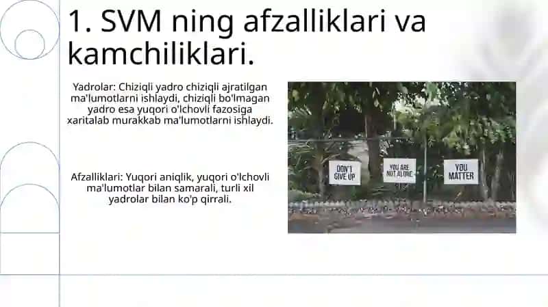 Vektorli mashinalarni go'llab-quvvatlash (SVM): chizigli va chizigli bo'lmagan yadrolar 3