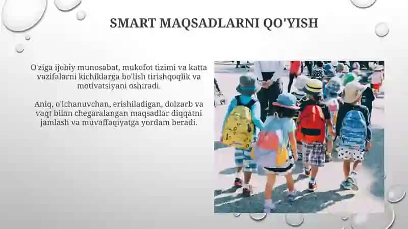 Mavzu: Oʻquvchilarni muvaffaqiyat-qat'iyat va mehnatga tarbiyalash usullari 3