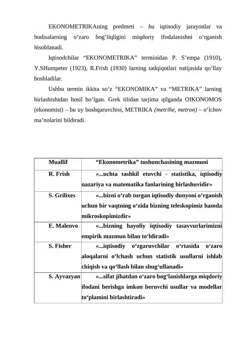 Ekonometrik modellashtirish asoslari 3