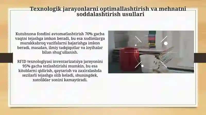 Kutubxona texnologik jarayonlarini optimallashtirish va mehnatni soddalashtirish usullari 3
