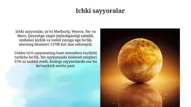Quyosh va yer sayyoralari haqida tushuncha 3