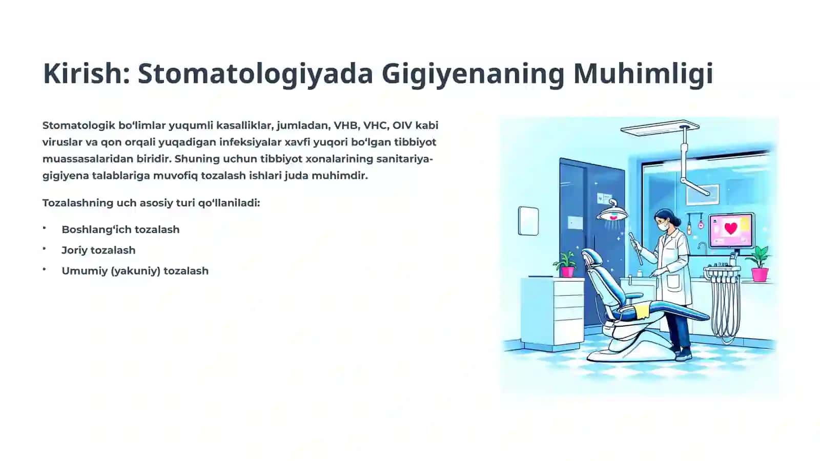Stomatologik bo‘limlarda sanitariya-gigiyena talablari 3