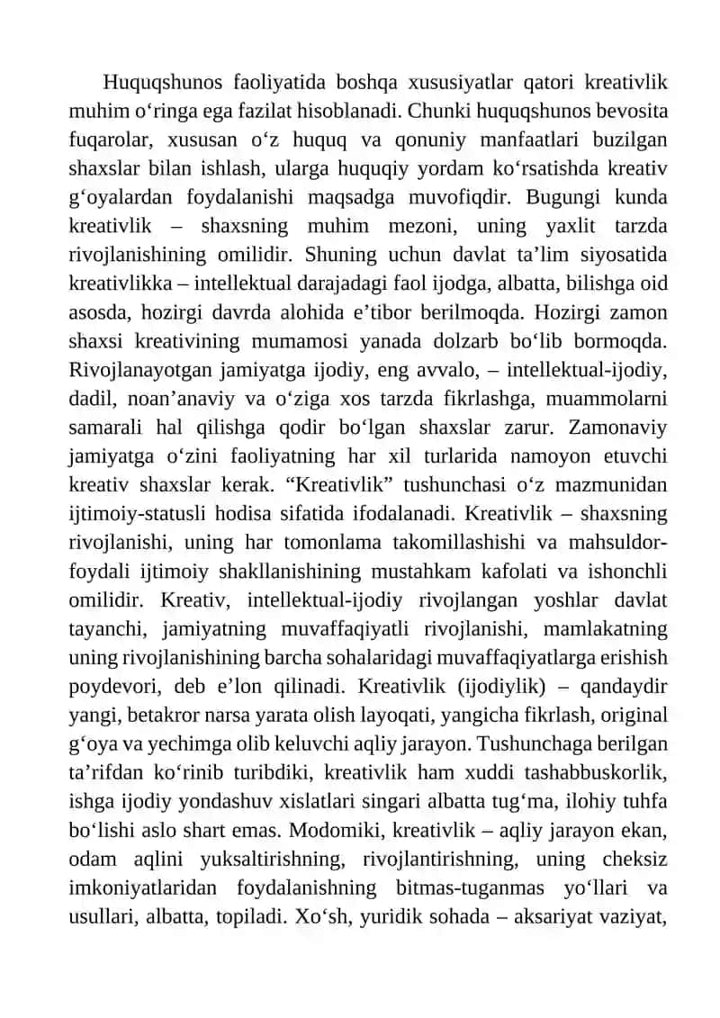 YURIST FAOLIYATIDA TASHABBUSKORLIK,  KREATIVLIK VA MASALAGA IJODIY YONDASHUV 3