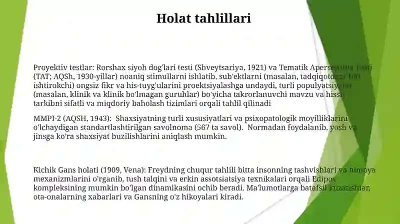 Proyektiv testlar: Rorshax siyoh dog'lari testi va Tematik Apersepsiya Testi 3