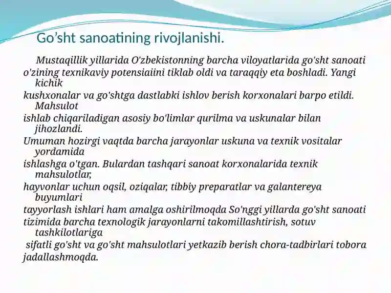 Go'shtsanoatining rivojlanishi 3