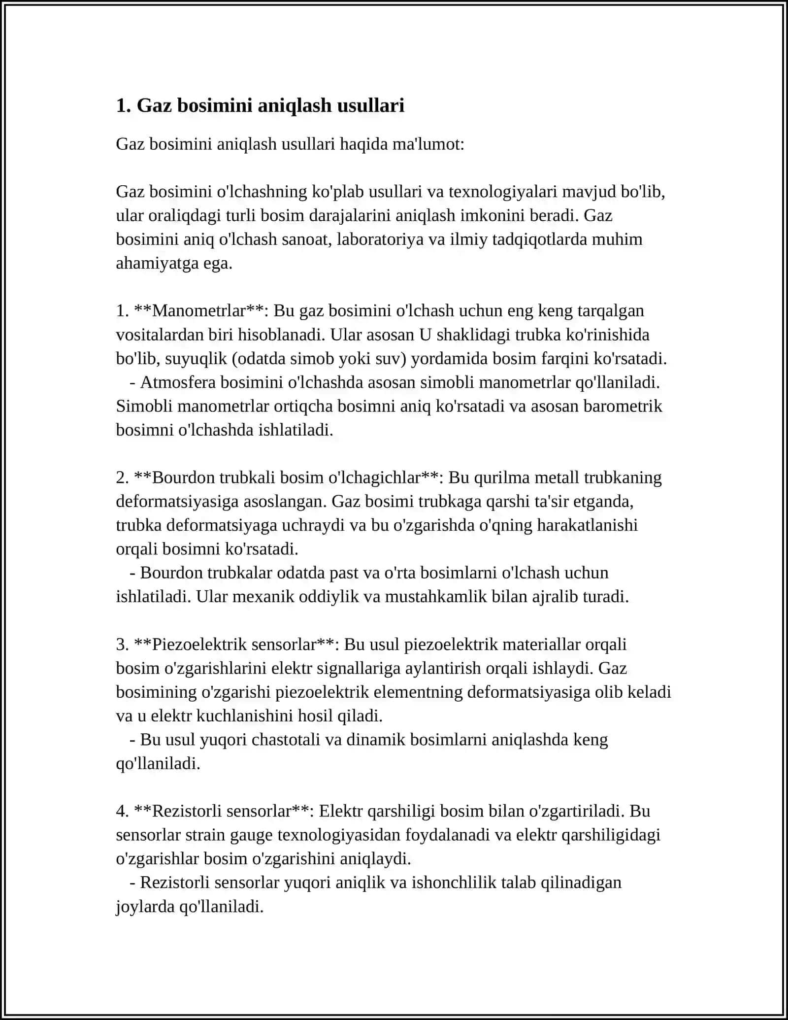 GAZ HOLAT PARAMETRLARINI ANIQLASH 3