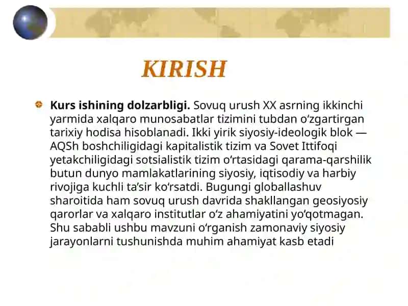 Sovuq urush davrida dunyo mamlakatlari 3