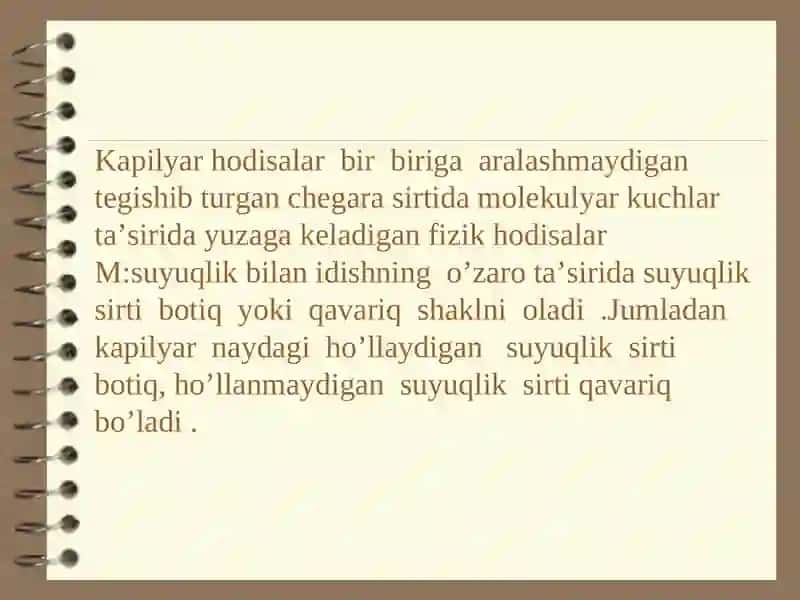 Kapilyar hodisalar 3