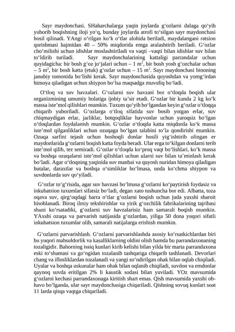 G‘oz jo‘jalarini o‘stirish va parvarishlash usullari 3