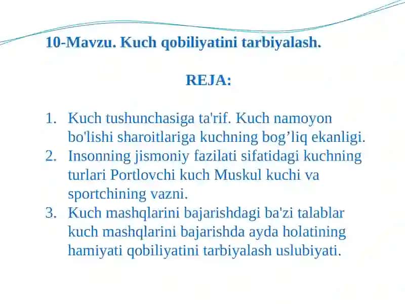 Sport faoliyati (xotin qizlar sporti yo`nalishi bo’yicha)2-kurs talabalari uchun ma’ruzaning taqdimoti 3