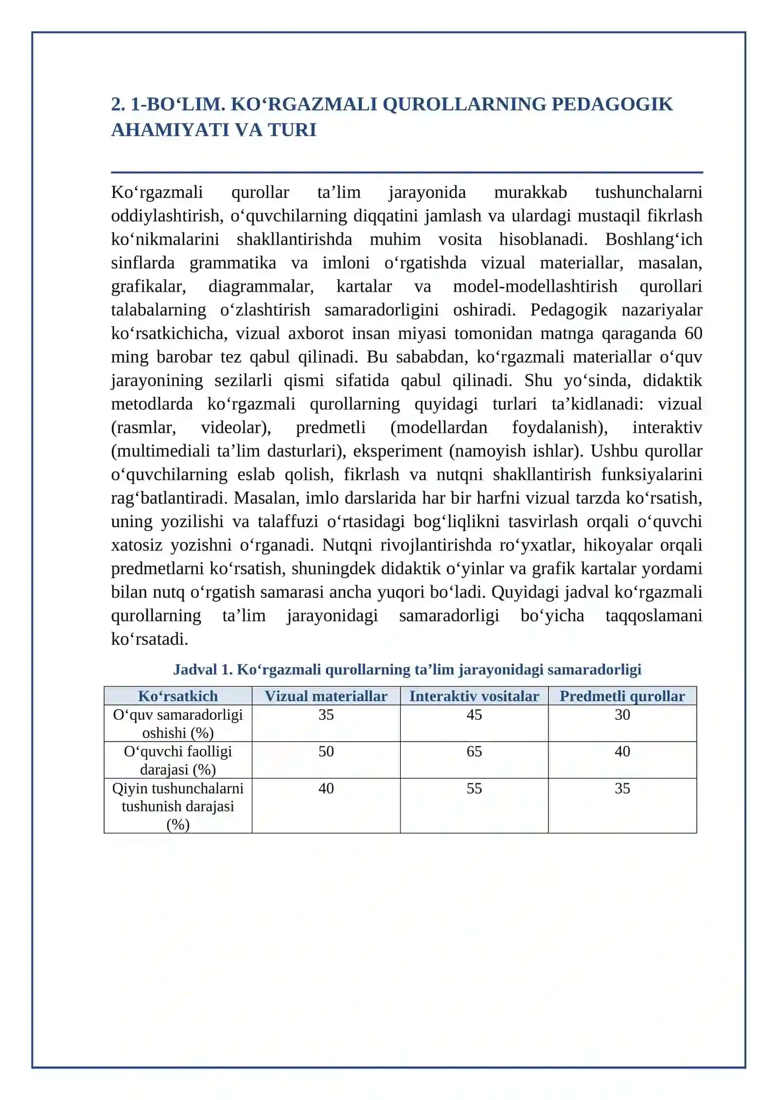 Boshlang‘ich sinf grammatika, imlo va nutq o‘stirish darslarida ko‘rgazmali qurollardan foydalanish 3
