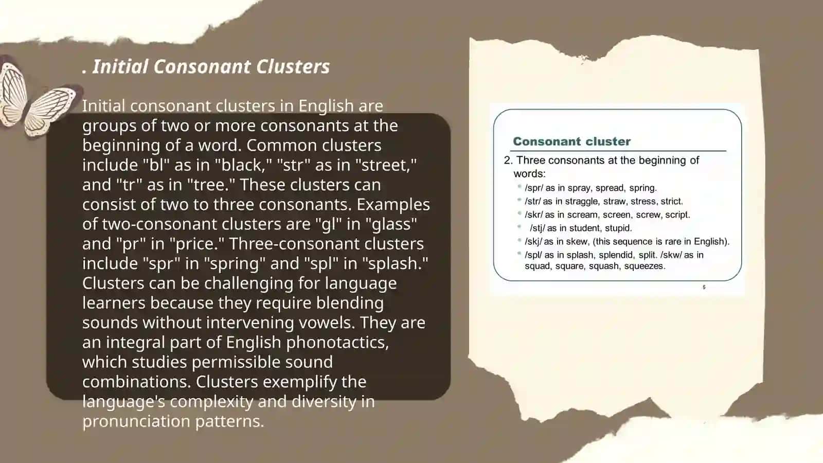 Consonant clusters within and across words 3