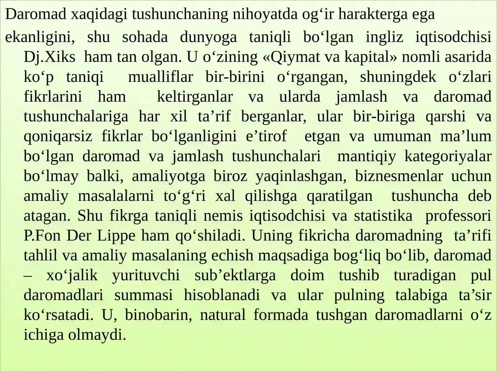 Daromadlar bilan bo‘shiqlik 3
