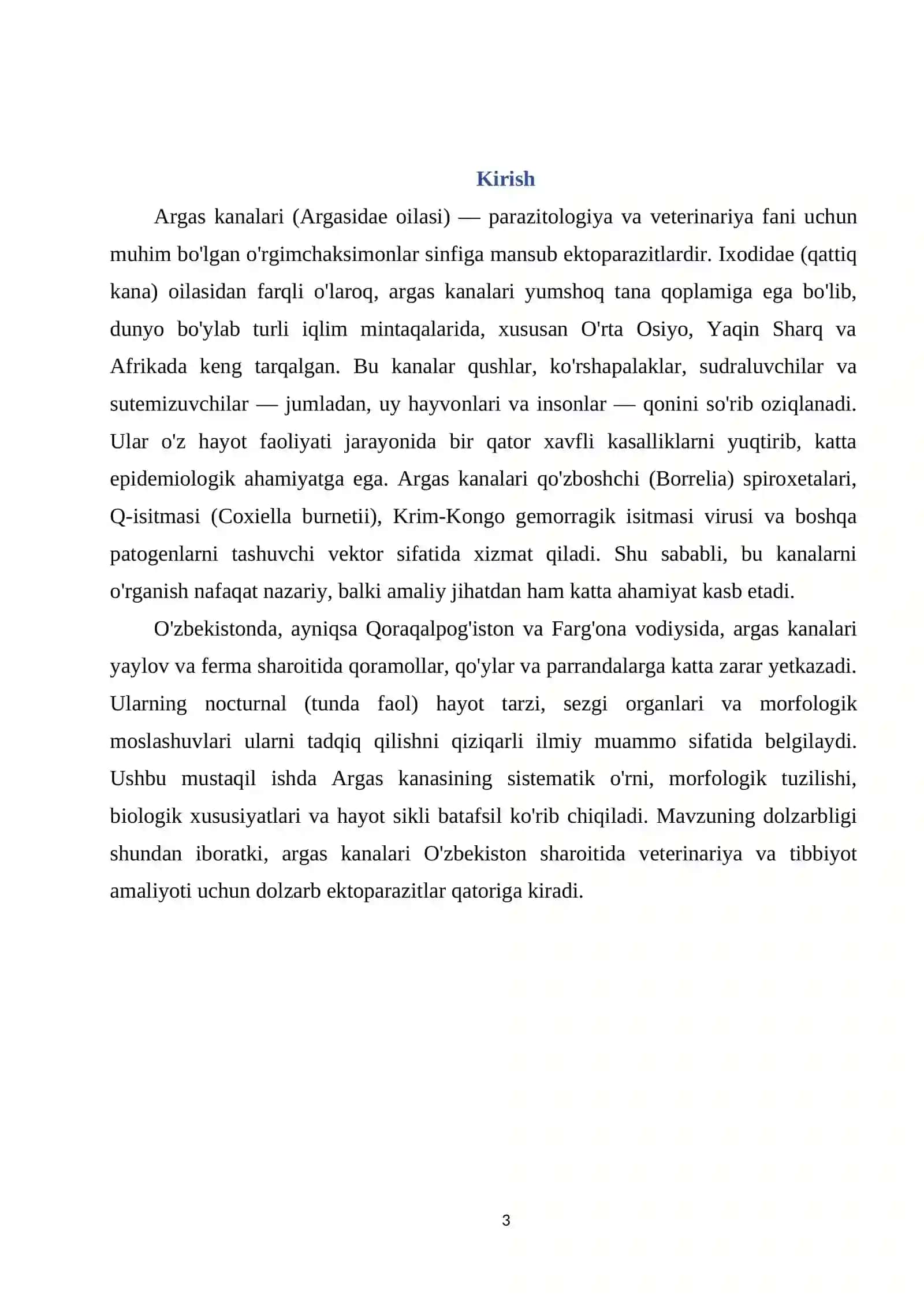 Argas kanasi (yumshoq kana)ning morfologik va biologik xususiyatlari 3