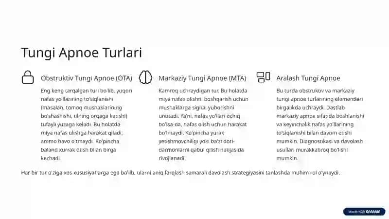 Tungi Apnoe Sindromi: Etiologiyasi, Klinikasi va Diagnostikasi 3
